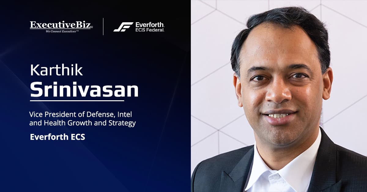 Karthik Srinivasan. The Everforth ECS executive discussed technologies that could be integrated into DISA's future MPE.