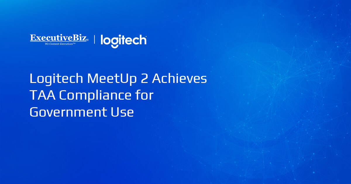 Logitech MeetUp 2 Achieves TAA Compliance for Government Use Logitech logo. Logitech's MeetUp 2 video collaboration bar has achieved TAA compliance for government use.