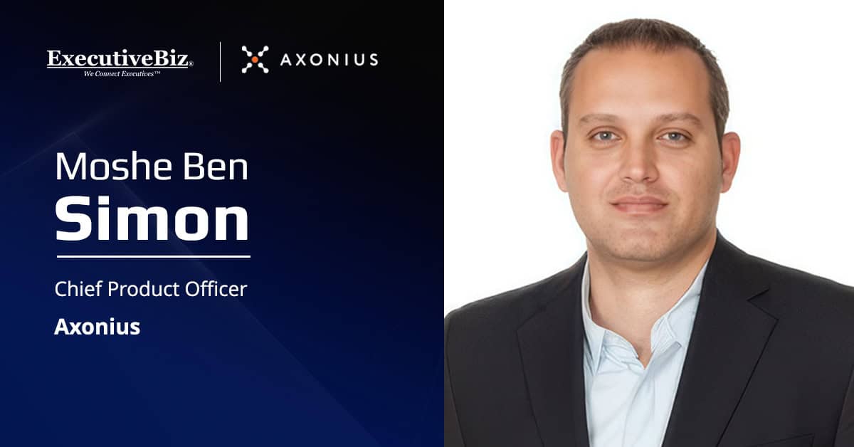 Moshe Ben Simon. The new Axonius CPO will lead the Axonius Asset Cloud product strategy.