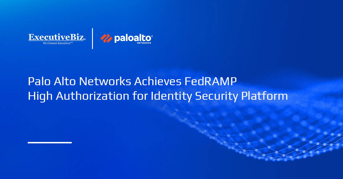 Palo Alto Networks logo. Palo Alto has earned FedRAMP High Authorization for its Idira Identity Security Platform.