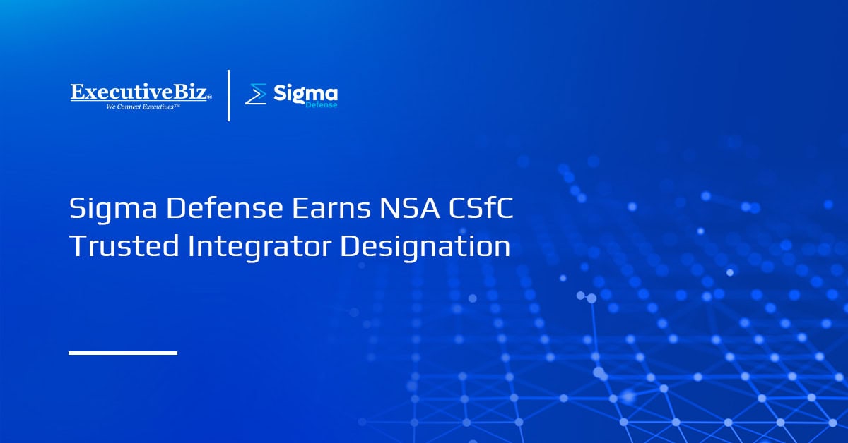 Sigma Defense Systems logo. Sigma Defense has earned Trusted Integrator status under NSA’s CSfC program.