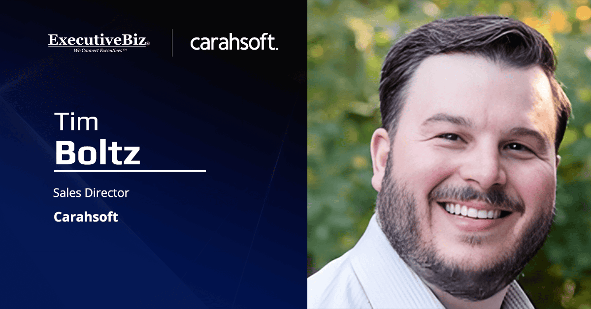 Tim Boltz. The Carahsoft sales director commented on the company's distribution deal with Harmony Healthcare IT.