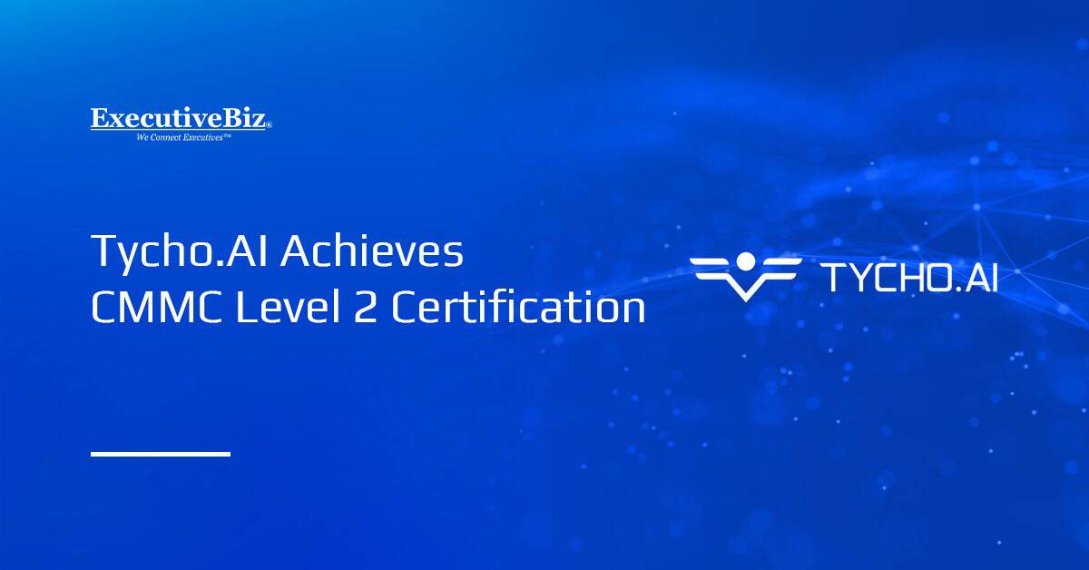 Tycho.AI logo. The company recently announced that it has been certified as compliant with CMMC Level 2 requirements.