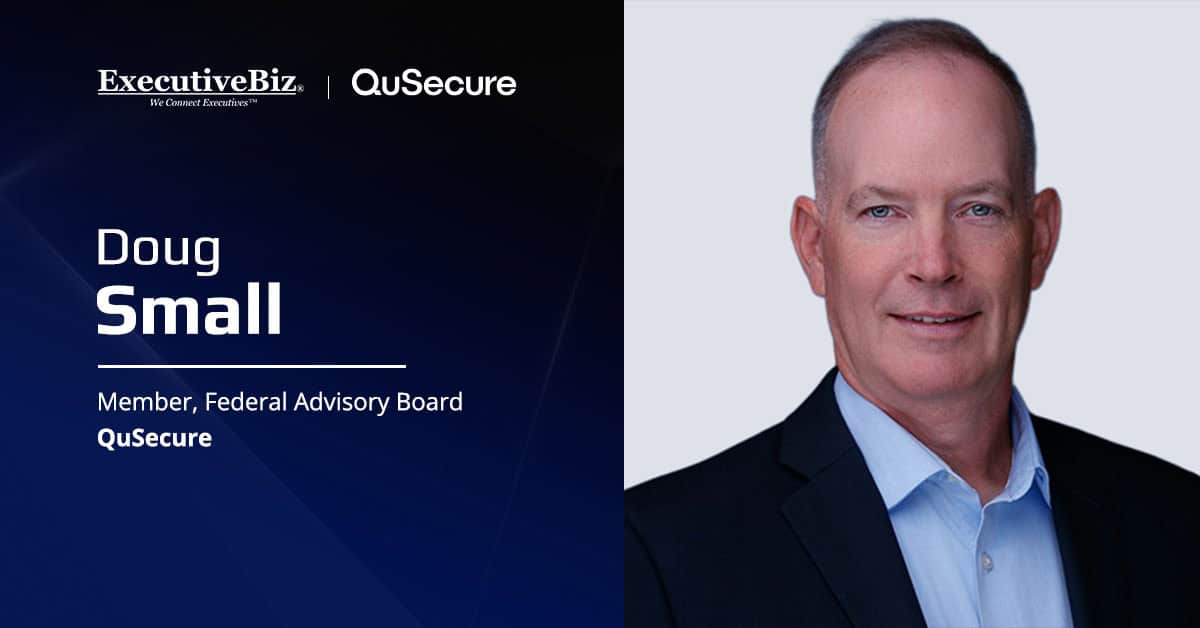 Doug Small. QuSecure has named retired U.S. Navy Rear Adm. Doug Small to its federal advisory board.