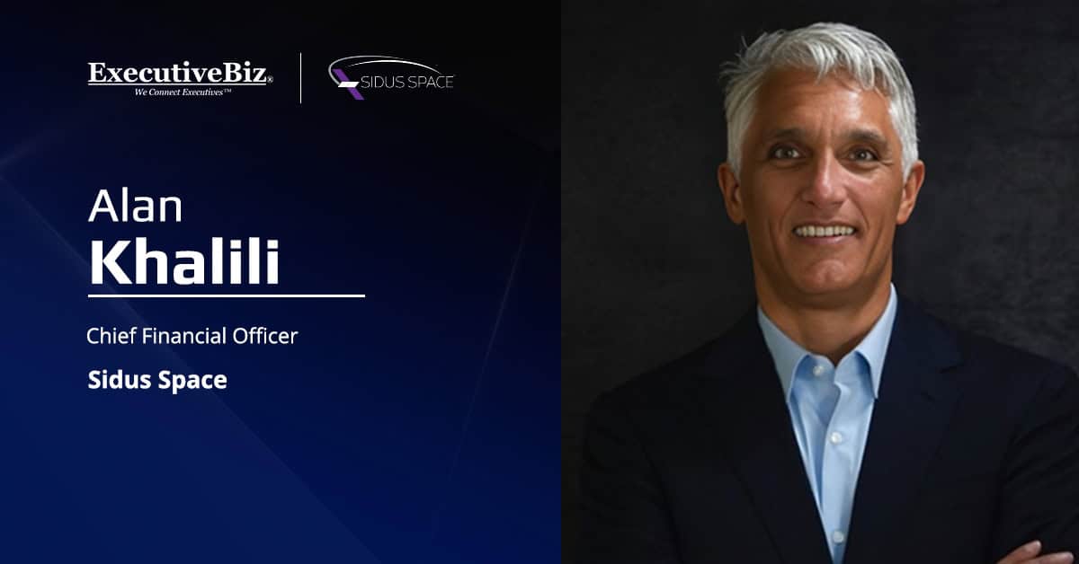 Alan Khalili. Sidus Space has appointed former Kleos CEO Alan Khalili as chief financial officer.