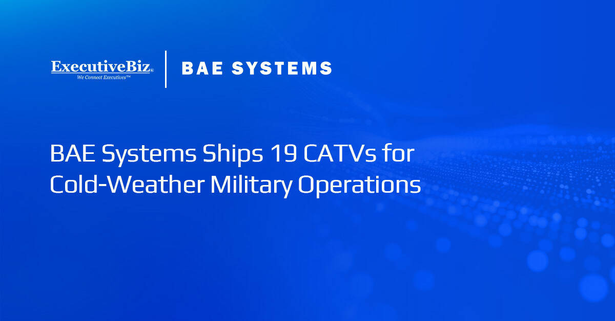 BAE Systems logo. BAE Systems has delivered 19 cold weather all-terrain vehicles to the U.S. military.