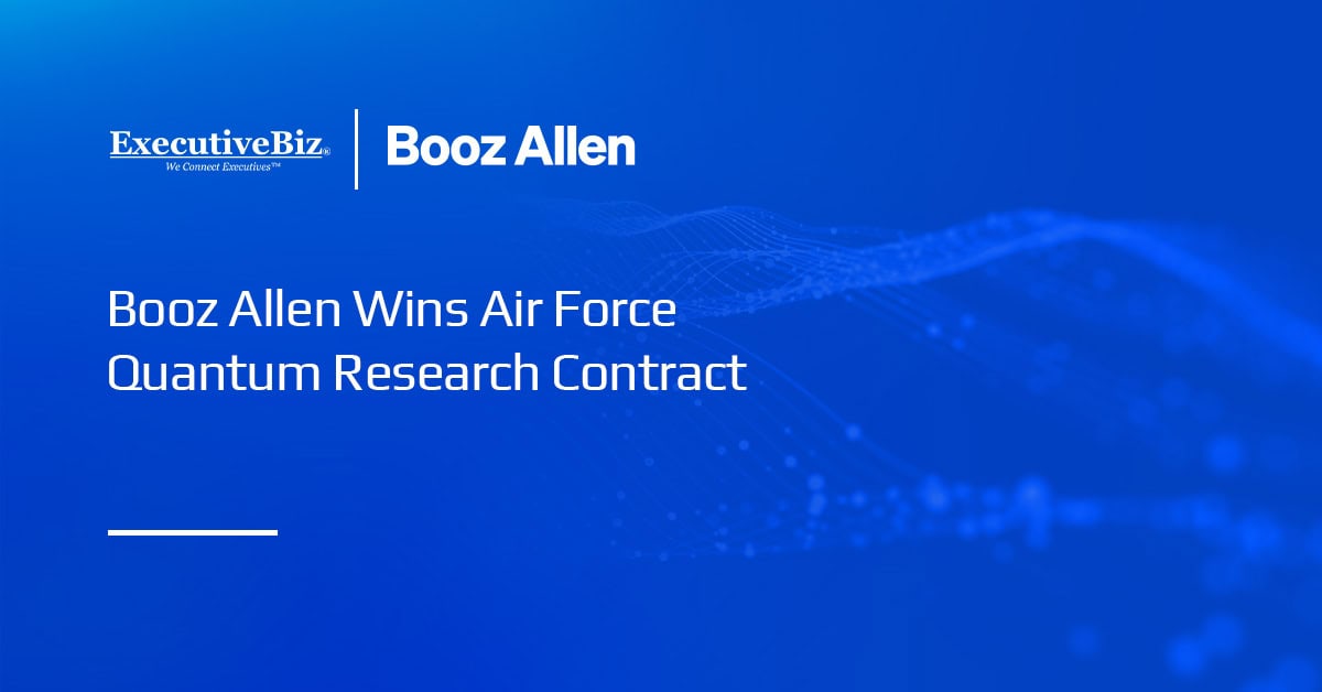 Booz Allen Hamilton logo. Booz Allen has won a U.S. Air Force contract to support quantum-enabled tech advancement efforts.