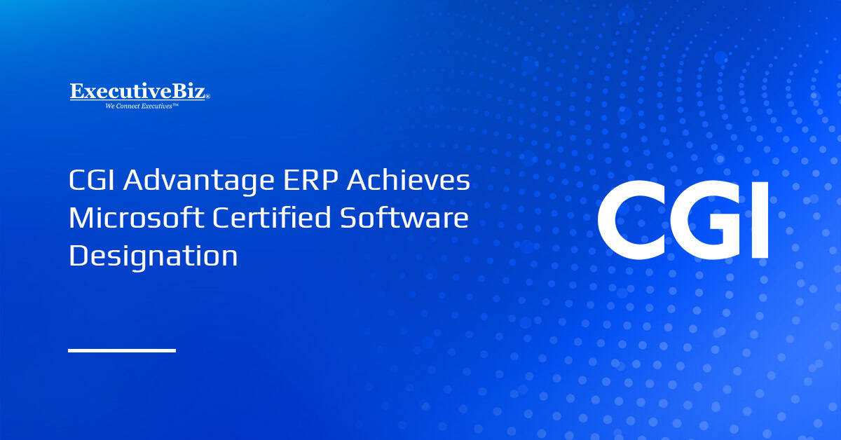 CGI logo. CGI has earned a Solutions Partner with certified software designation for its CGI Advantage ERP platform.