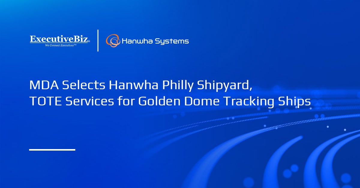 Hanwha logo. Hanwha Philly Shipyard and TOTE Services will deliver the MDA's Missile Range Instrumentation Vessels.