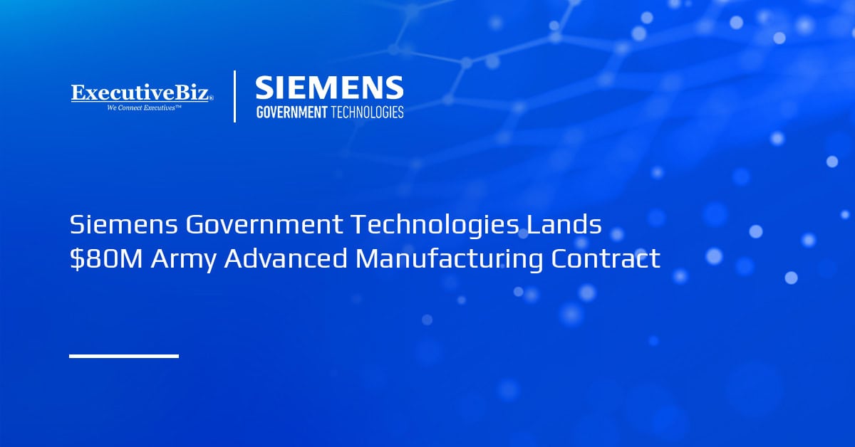 Siemens Government Technologies logo. The U.S. Army has awarded SGT a contract for an advanced manufacturing capability.