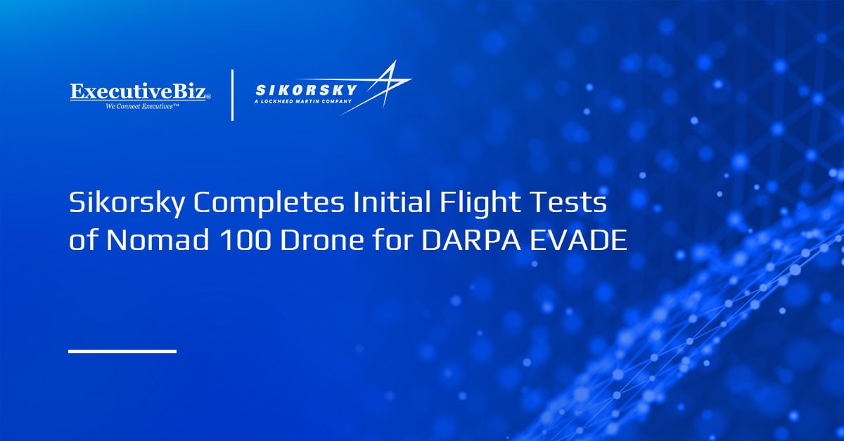 Sikorsky logo. Sikorsky has completed initial ground and flight testing of its Nomad 100 uncrewed aerial system for DARPA.