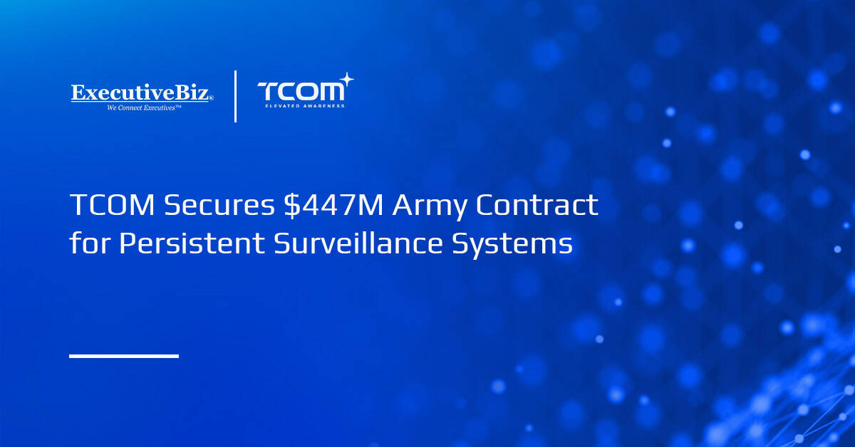 TCOM logo. The U.S. Army has awarded TCOM a contract for persistent surveillance systems-tethered family of systems.