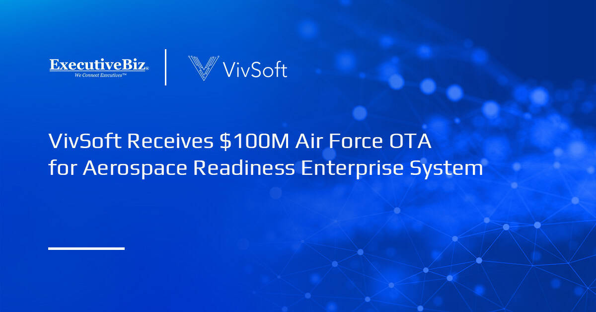 VivSoft logo. The Air Force awarded VivSoft an other transaction agreement for the Aerospace Readiness Enterprise System.