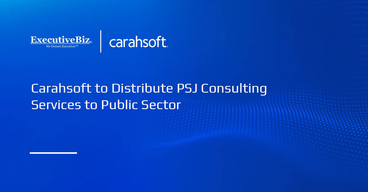 Carahsoft logo. Carahsoft will serve as the master government aggregator for PSJ Consulting.