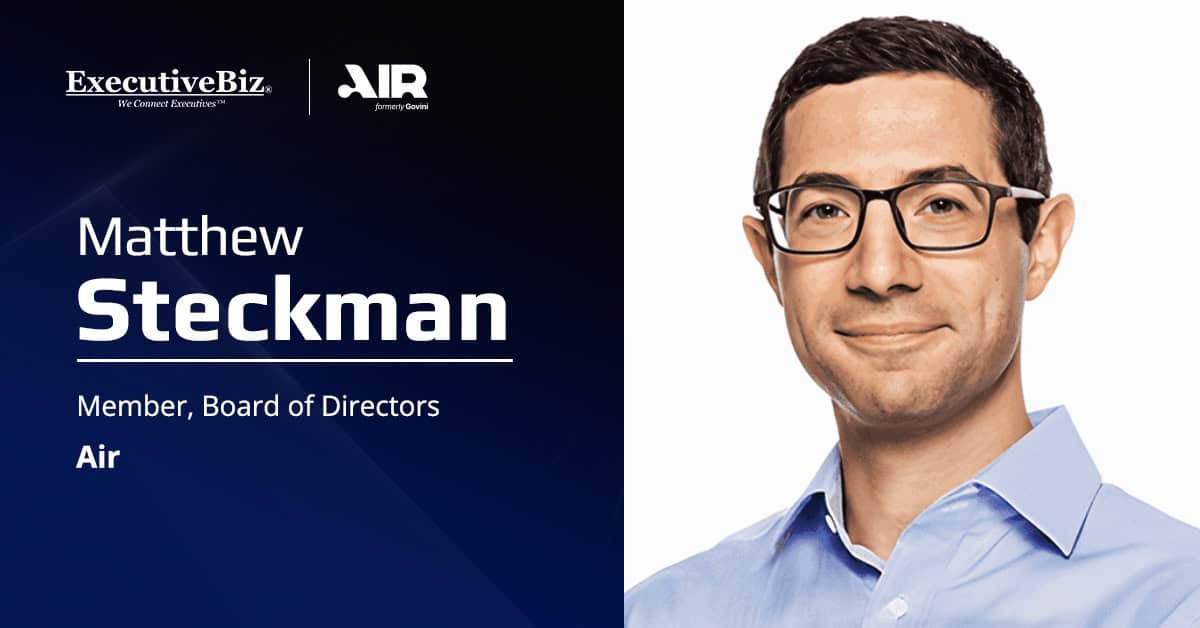 Matthew Steckman. Anduril's president and chief business officer has joined the board of directors at Air.