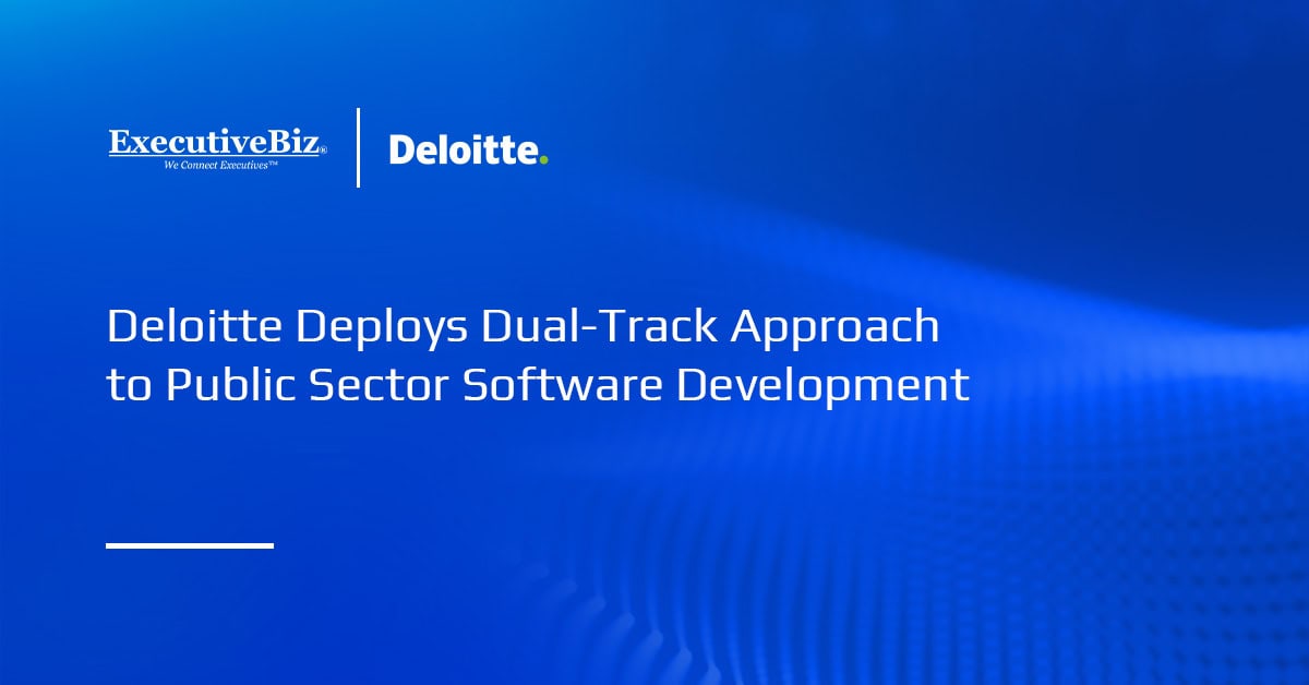 Deloitte logo. Deloitte has deployed a dual-track, integrated approach to public sector software development.
