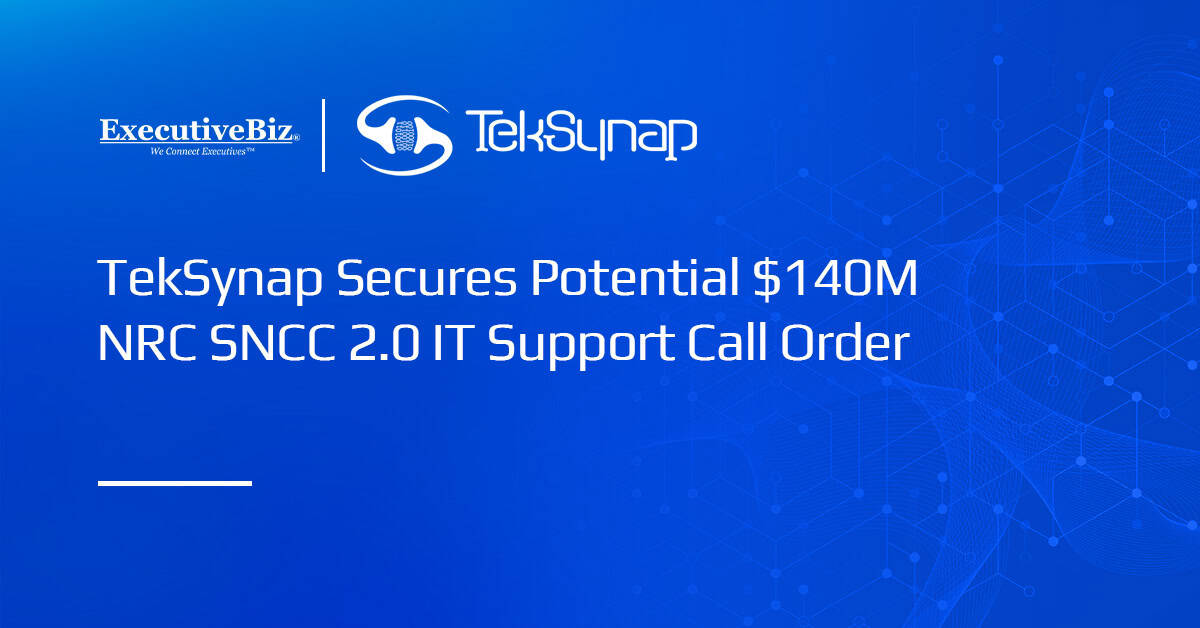 TekSynap logo. TekSynap has secured a potential $140 million NRC SNCC 2.0 BPA call order for enterprise IT support.